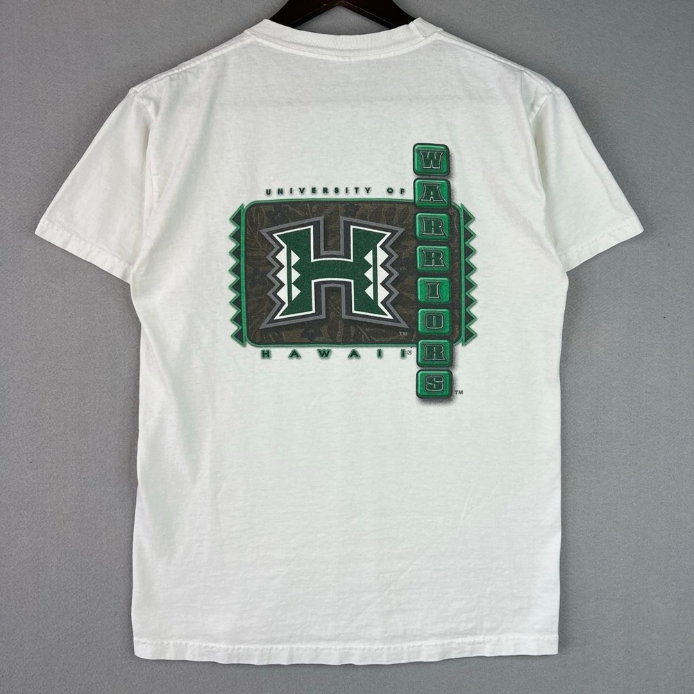 Vintage University of Hawaii Warrior Athletics White Collegiate Tee Shirt S